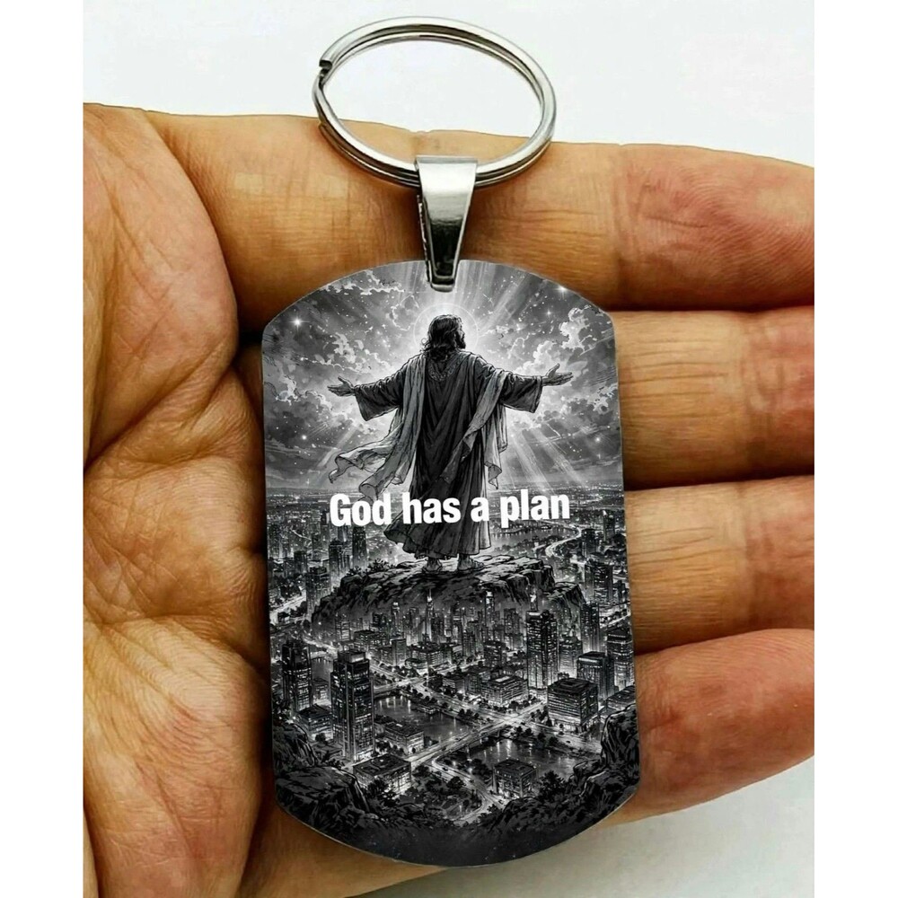 Plan God Lord Jesus Christ Stainless Keychain Reminder Faith Bless